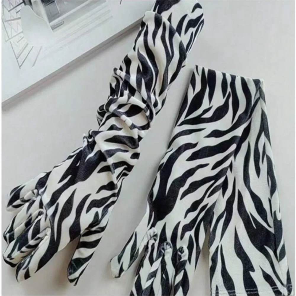 Zebra Print Women's Long Gloves